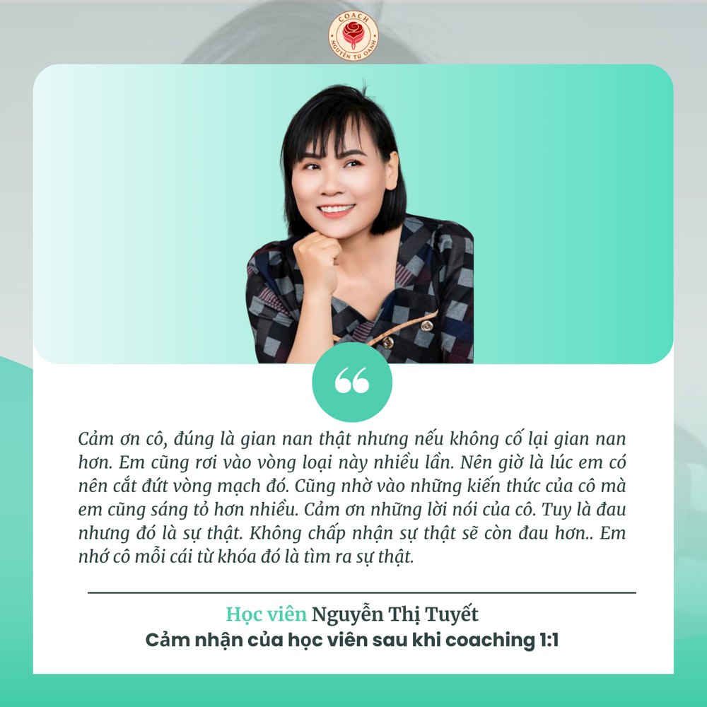 Thiệp cảm nhận của học viên Nguyễn Thị Tuyết sau khi coaching 1:1