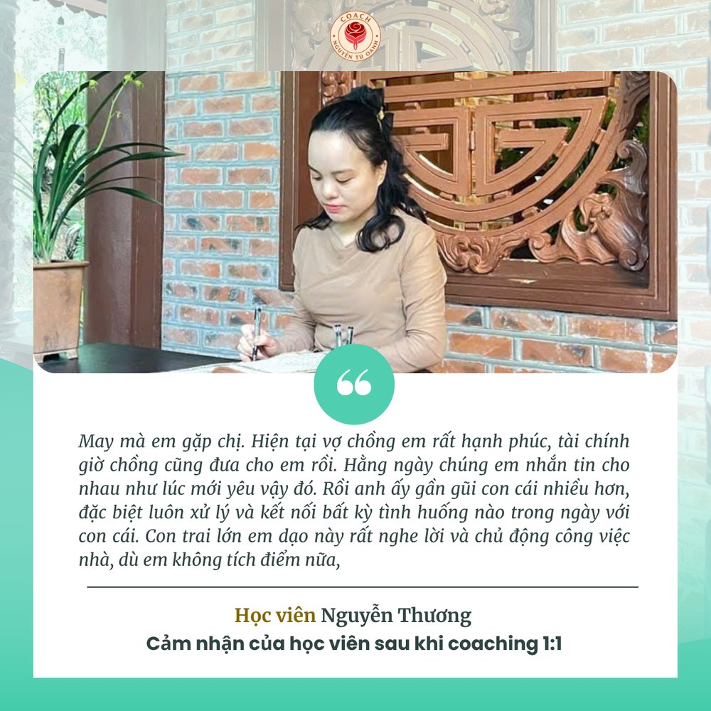 Thiệp cảm nhận của học viên Nguyễn Thương sau khi coaching 1:1